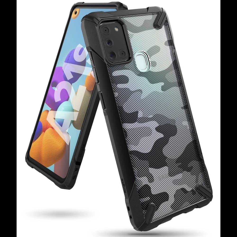 Ringke Samsung Tasche Fusion-X Galaxy A21s Camo (Moro) Schwarz - 1