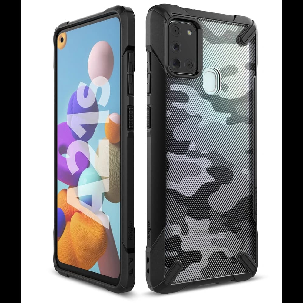 Ringke Samsung Tasche Fusion-X Galaxy A21s Camo (Moro) Schwarz - 4