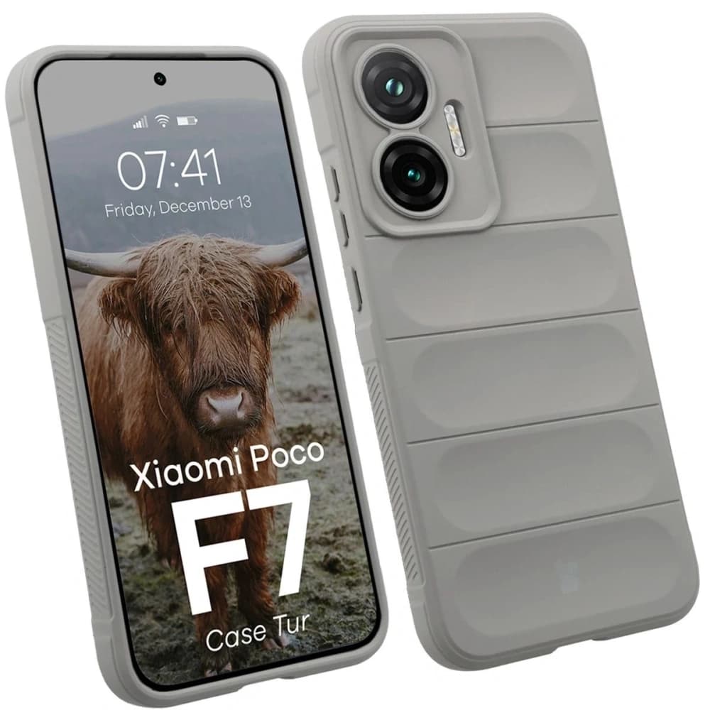 Husa Bizon Tur Xiaomi POCO F7 gri deschis