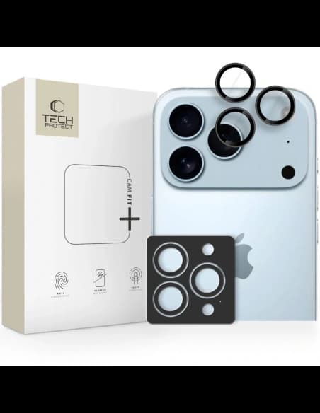 Osłona aparatu Tech-Protect Camring Fit+ do Apple iPhone 14 Pro / 14 Pro Max / 15 Pro / 15 Pro Max / 16 Pro / 16 Pro Max / 17 Pro / 17 Pro Max Black