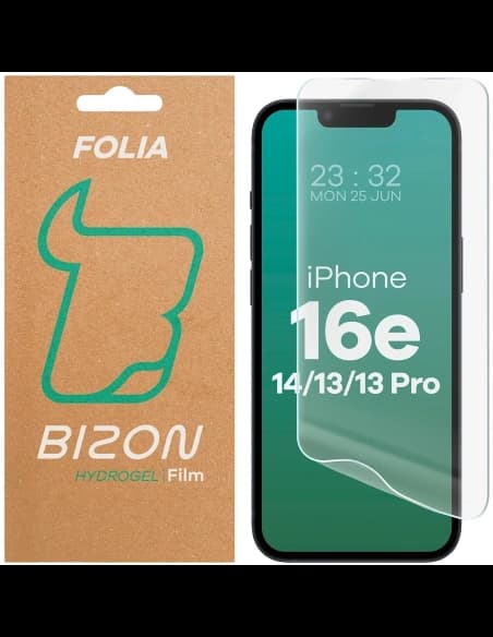 Folia hydrożelowa na ekran Bizon Glass Hydrogel Front do Apple iPhone 16e / 14 / 13 Pro / 13
