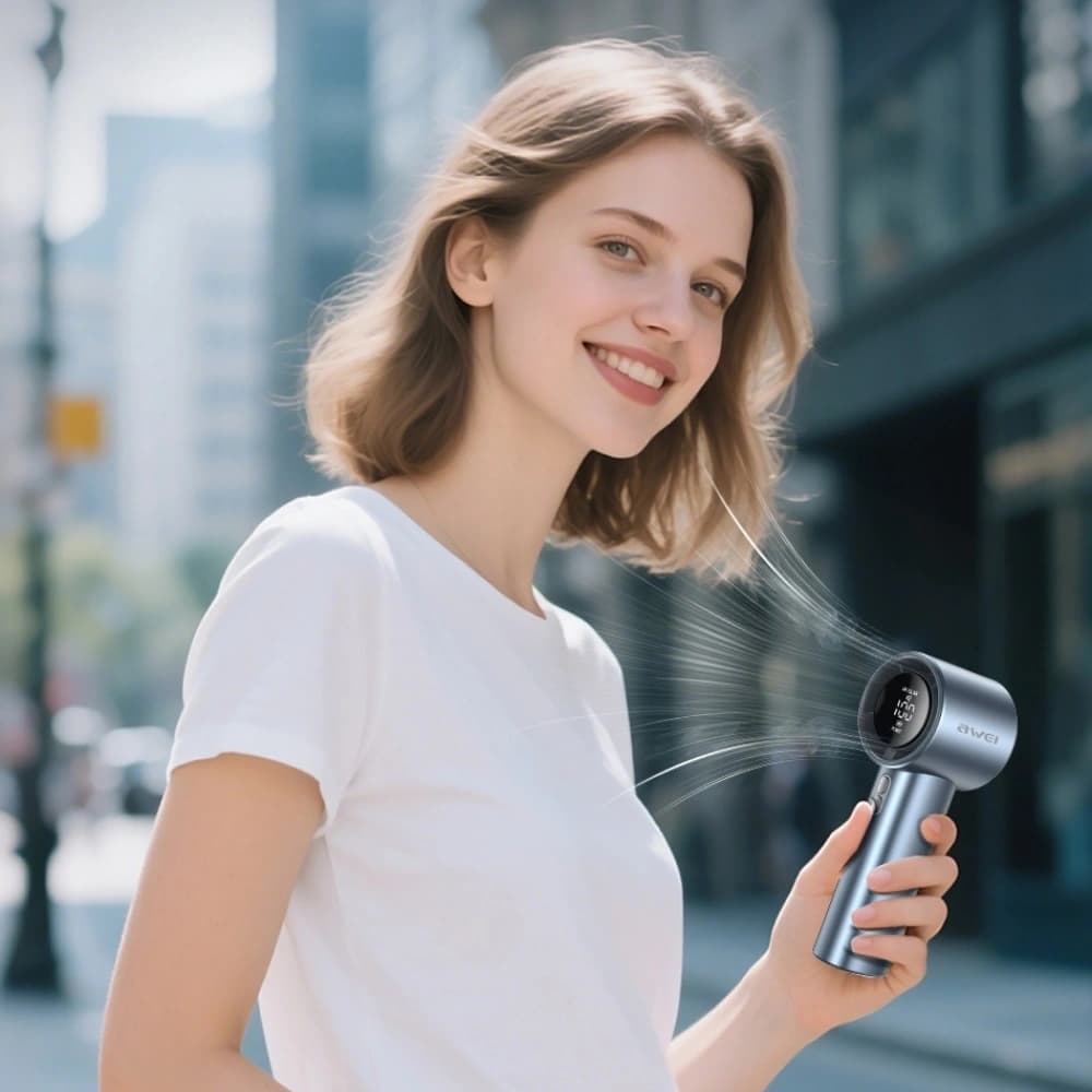 AWEI F38 Mini Pocket Fan blue - 6