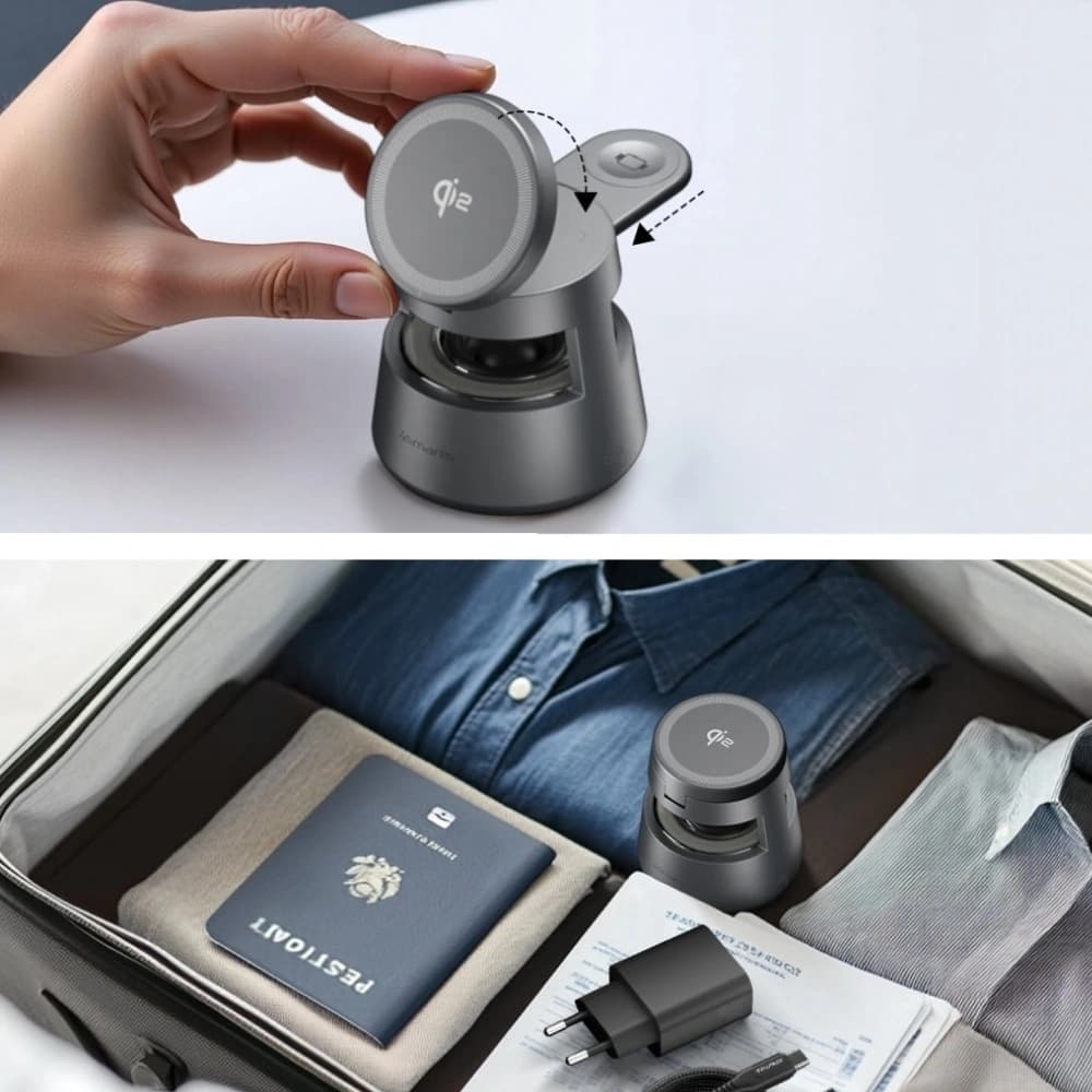 4smarts Aura Sound Lade station Qi2 grau - 3