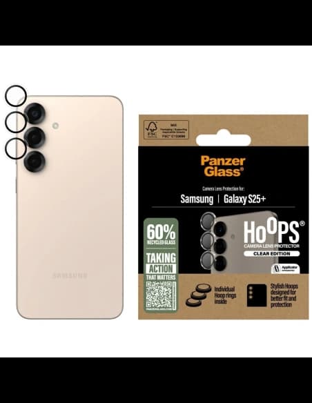 Szkło hartowane na obiektyw PanzerGlass Hoops Lens Protector do Samsung Galaxy S25+ Plus przezroczysty