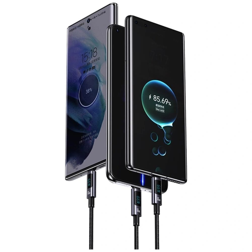 USAMS Sufeng Sorozat US-SJ673 66W 6A Gyors Töltő USB-C USB-A kábel 1,2m korrózióálló - 5