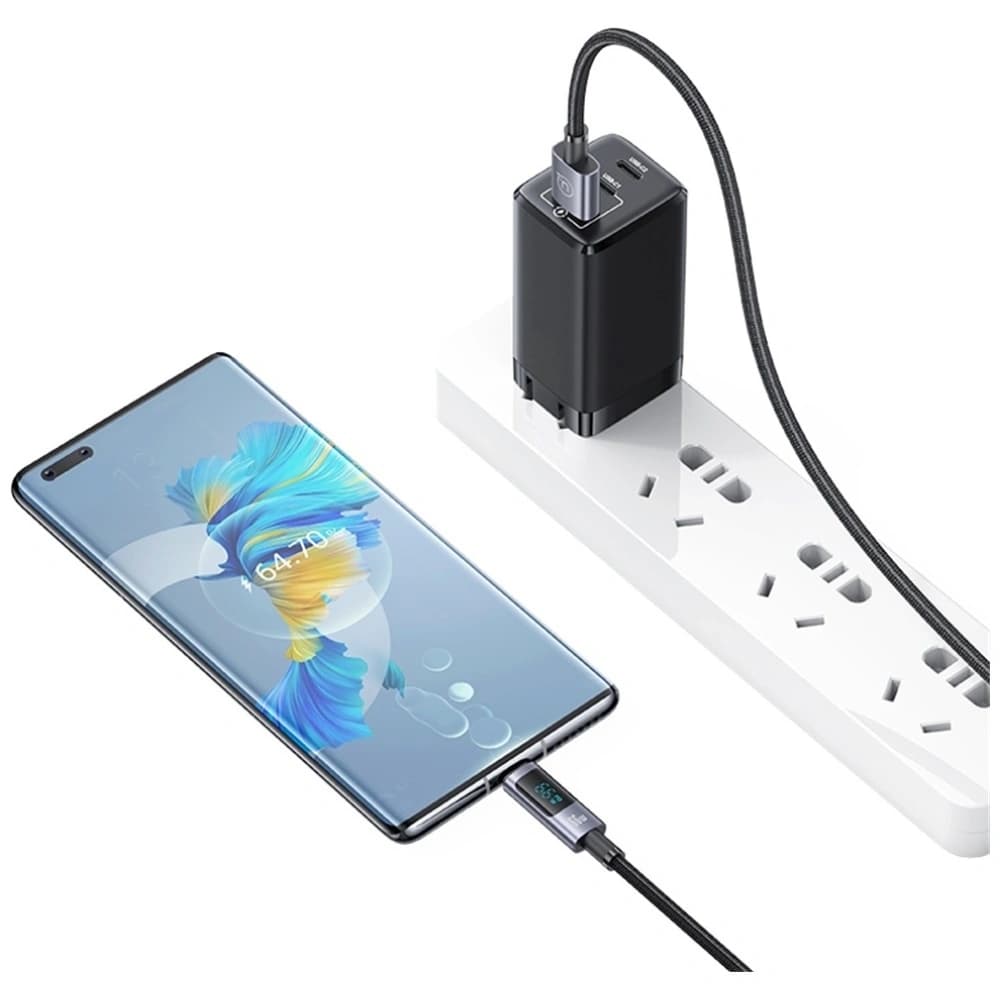 USAMS Sufeng Sorozat US-SJ673 66W 6A Gyors Töltő USB-C USB-A kábel 1,2m korrózióálló - 7