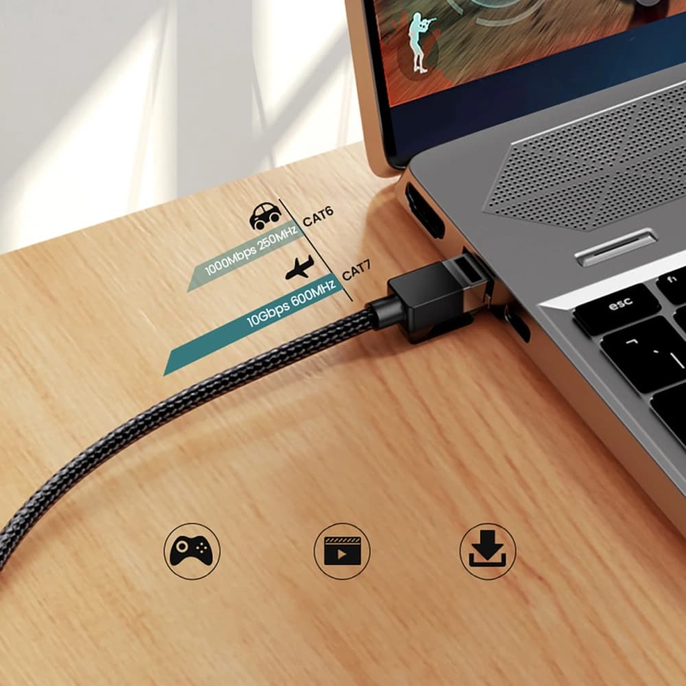 Kabel UGREEN NW150 30791 Ethernet RJ45 Cat 7 10Gbps 10m černý - 4
