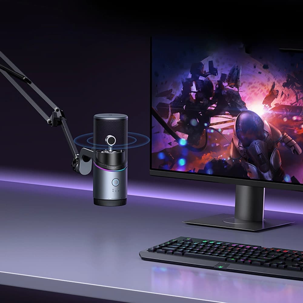 Microfon de birou UGREEN CM769 USB-A RGB LED argintiu - 4