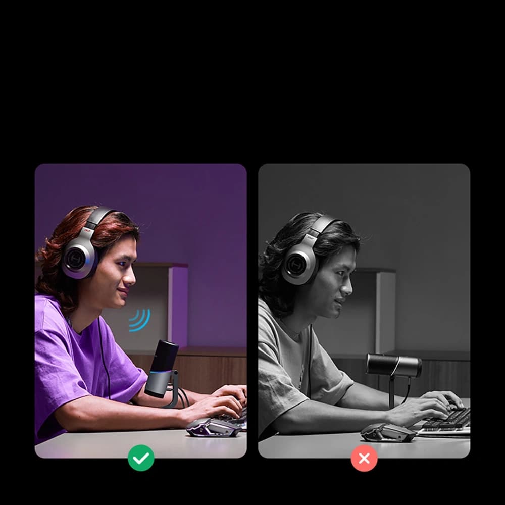 Microfon de birou UGREEN CM769 USB-A RGB LED argintiu - 9