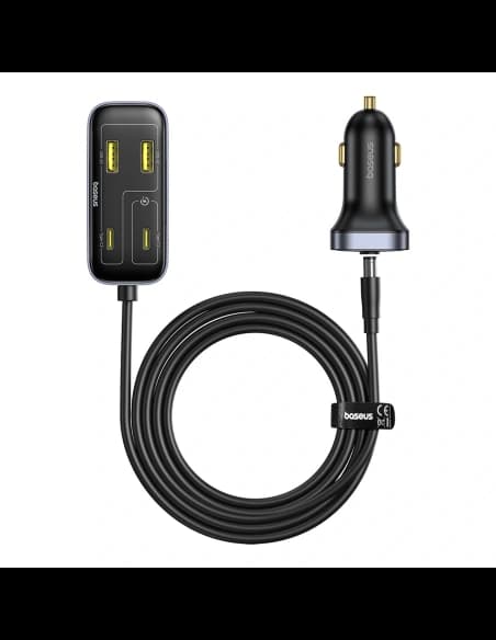 Baseus BackseatPal L1 Car Charger 110W 3xUSB-A, 3xUSB-C with 1.5m Extension Black