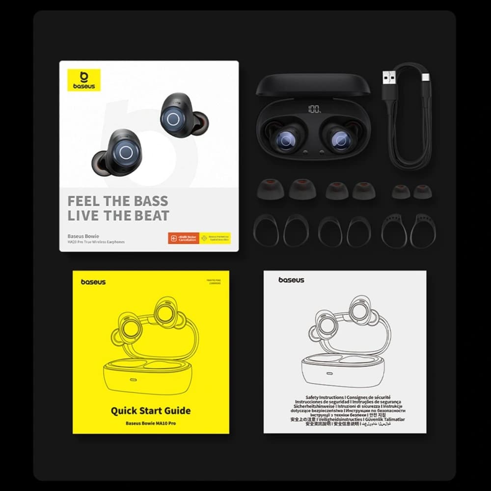 Kabellose In-Ear-Kopfhörer Baseus Bowie MA20 Pro TWS ANC IPX6 schwarz - 19