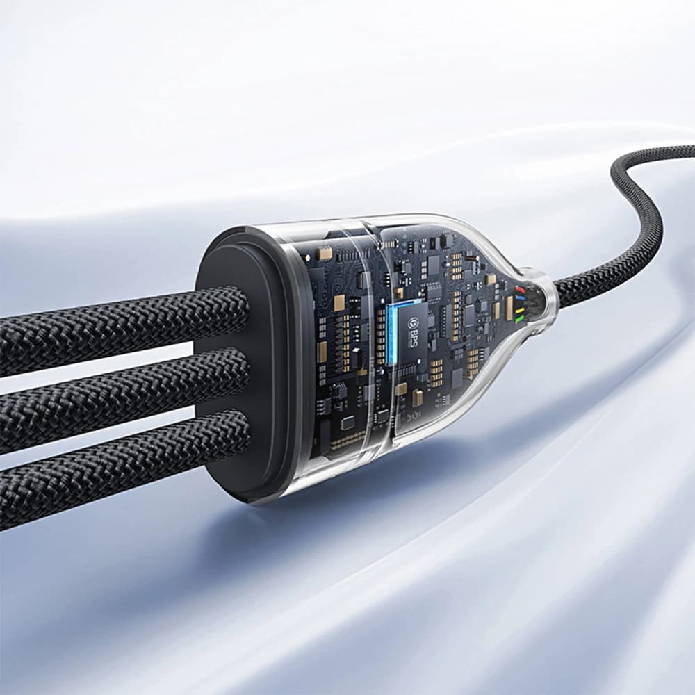 Kabel 3v1 Baseus Flash Series 3 USB-C / 2xUSB-C, Lightning 1,5m 100W černý - 9