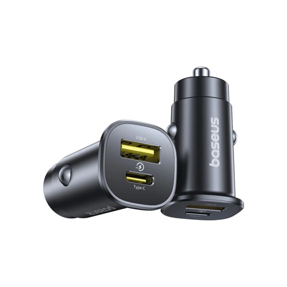 Baseus GoTrip Car Charger USB-A, USB-C 30W black - 1