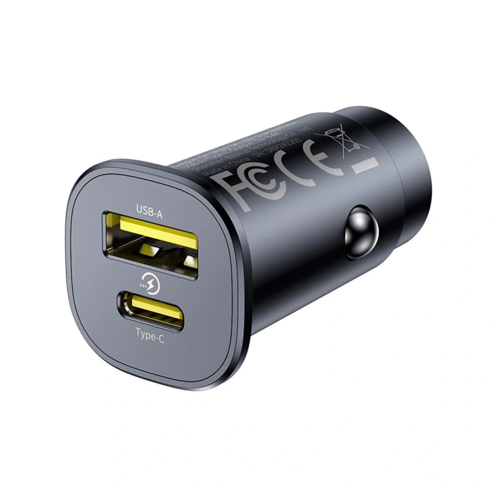 Baseus GoTrip Car Charger USB-A, USB-C 30W black - 2