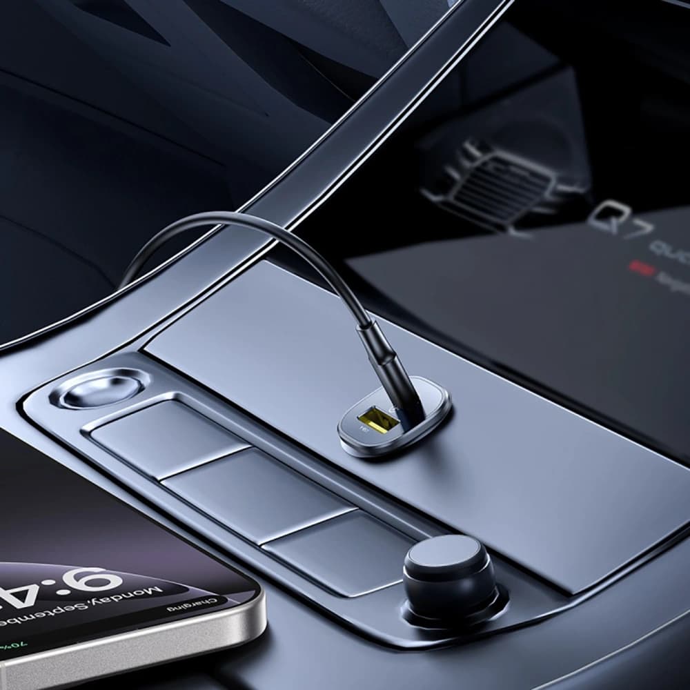 Baseus GoTrip Car Charger USB-A, USB-C 30W black - 5