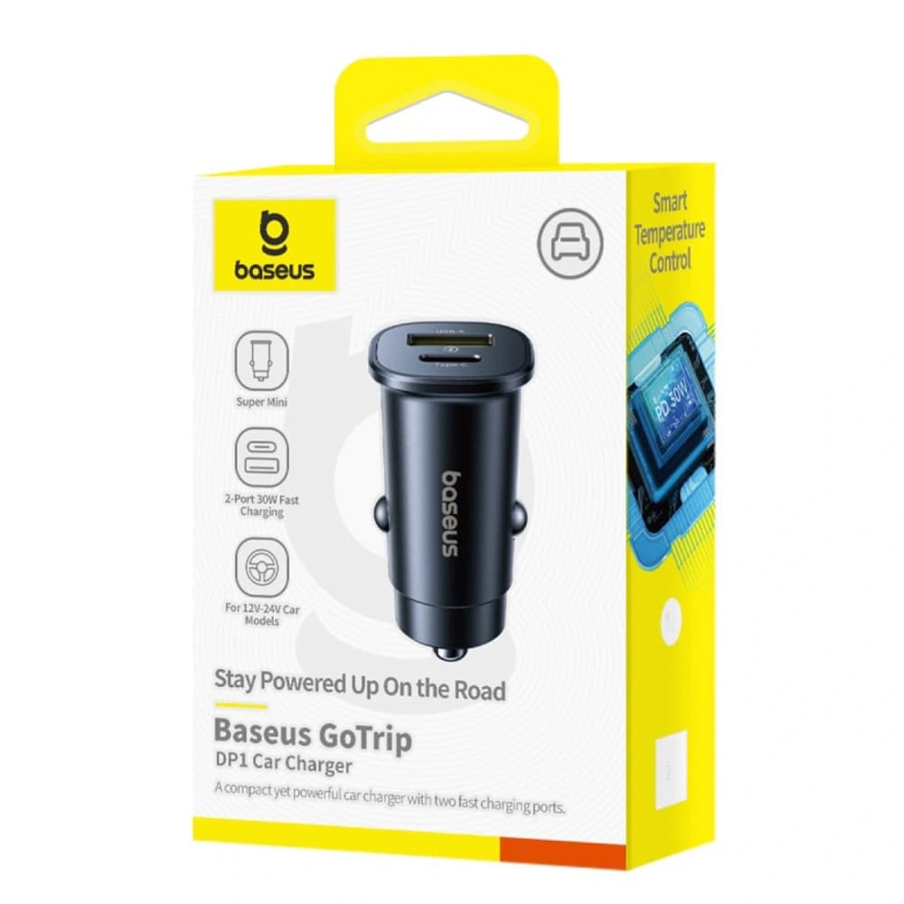 Baseus GoTrip Car Charger USB-A, USB-C 30W black - 8
