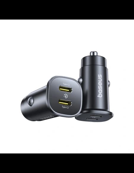 Baseus GoTrip Car Charger 2xUSB-C 30W Black