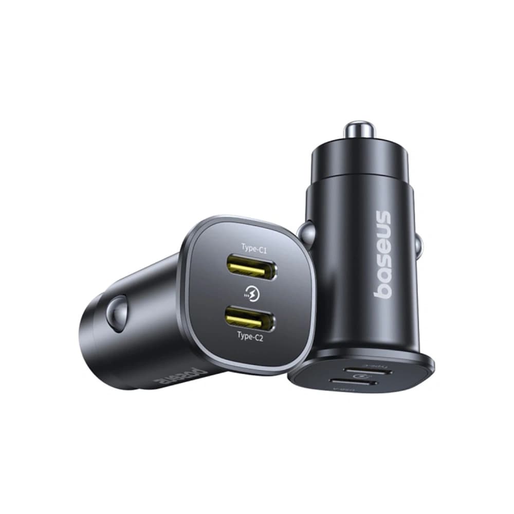 Baseus GoTrip 2xUSB-C 30W fekete autós töltő - 1
