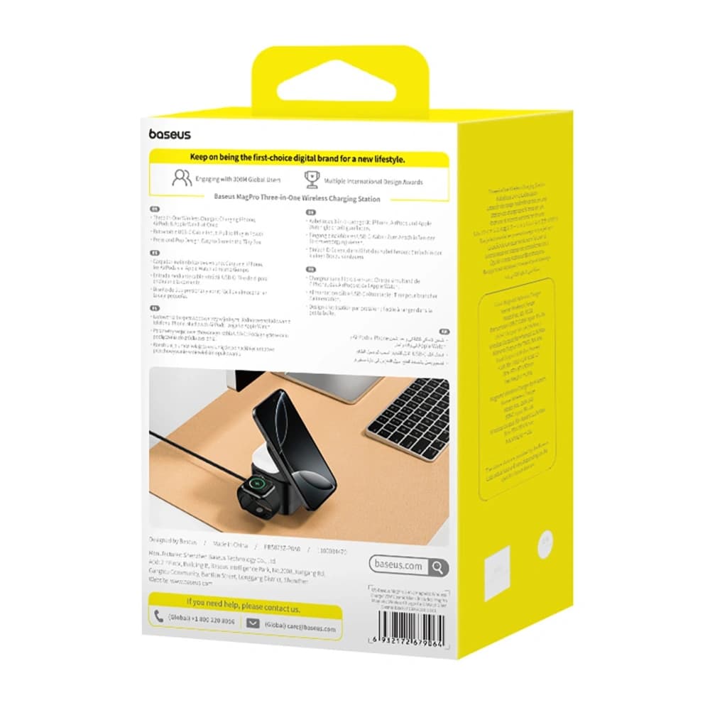 Baseus MagPro 3in1 25W MagSafe indukciós töltő telefonhoz / okosórához / fülhallgatóhoz fekete - 10