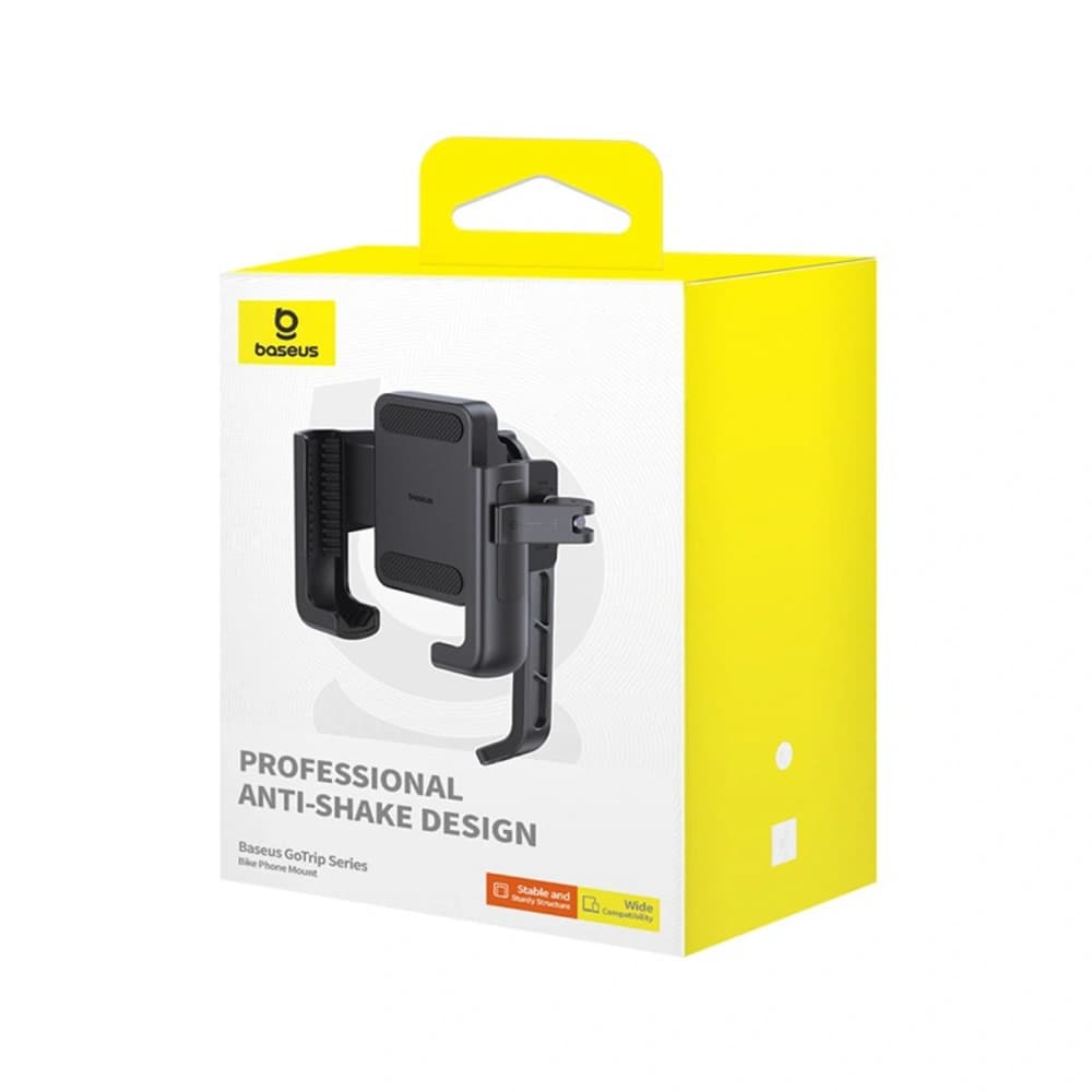 Motocyklový držák na telefon Baseus GoTrip na zrcátko s tlumením černý - 9