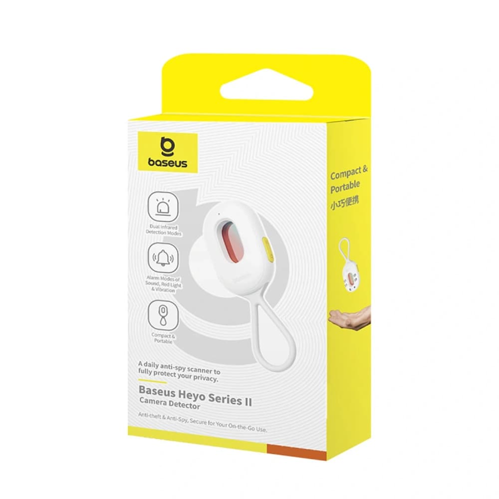 Baseus Heyo Series II hidden camera detector with alarm and mini flashlight + Baseus Simple USB-A / USB-C white cable - 6