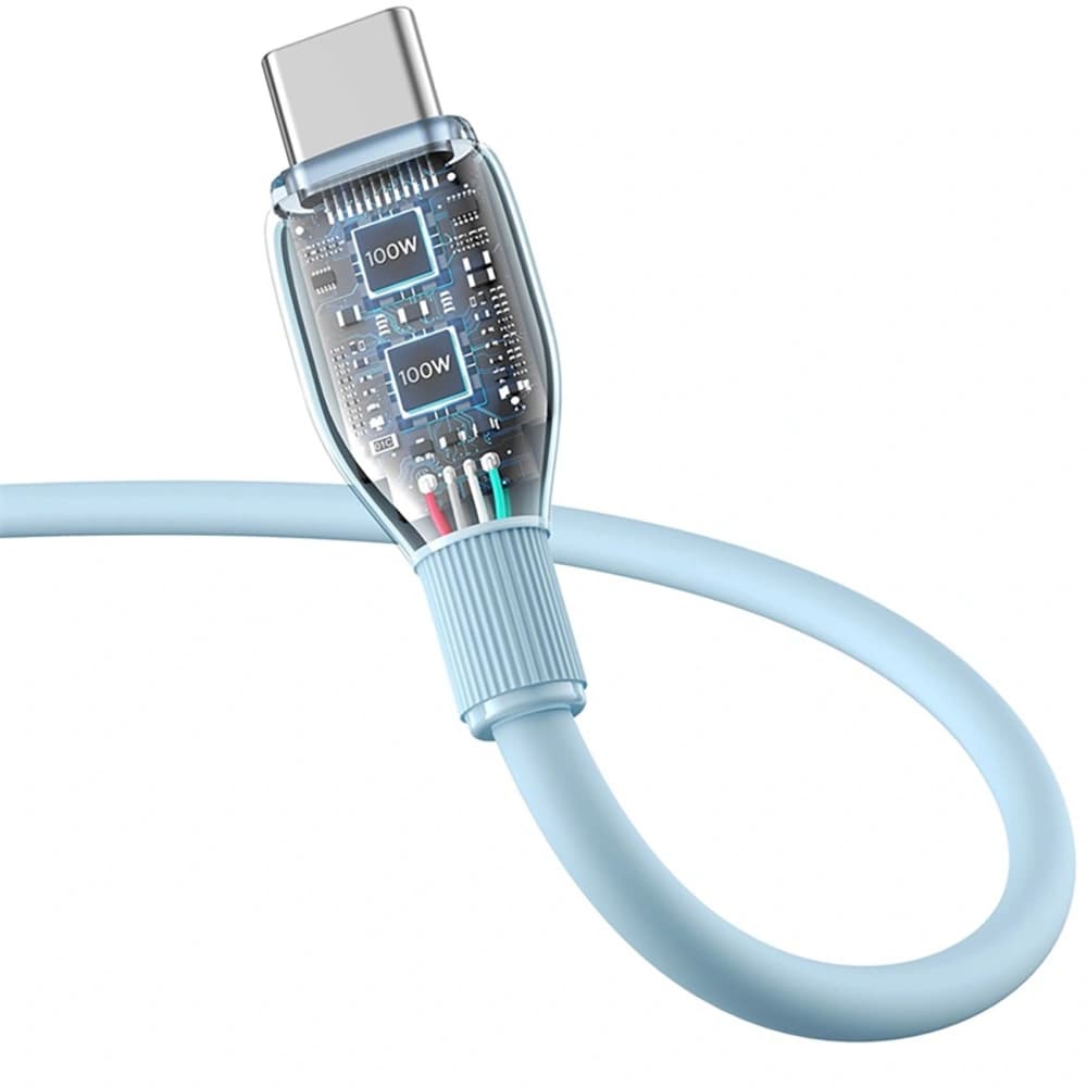 Baseus Pudding USB-A / USB-C 100W 2m kék kábel - 4