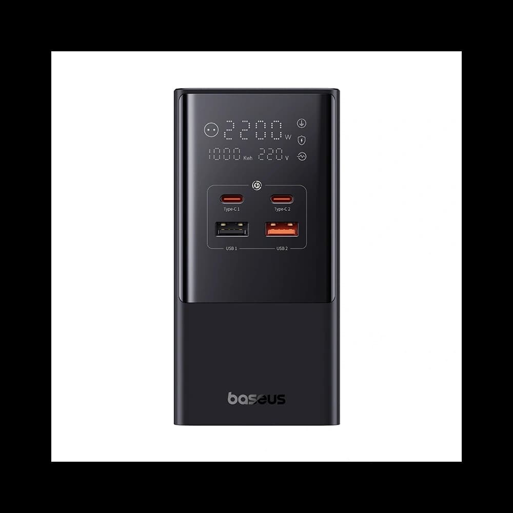 Nabíjecí stanice Baseus PowerCombo Tower 100W 2xAC, 2xUSB-A + 2x USB-C 1,5m černá - 5