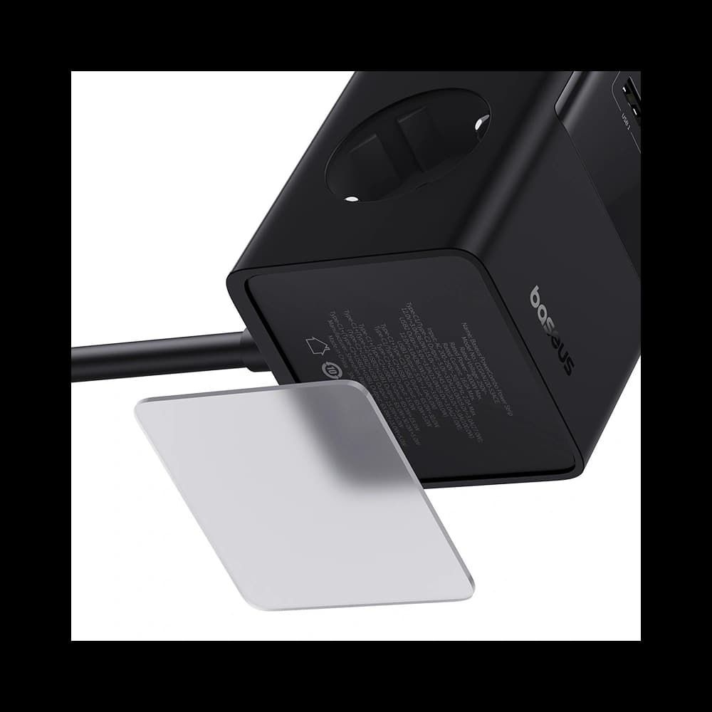 Nabíjecí stanice Baseus PowerCombo Tower 100W 2xAC, 2xUSB-A + 2x USB-C 1,5m černá - 6