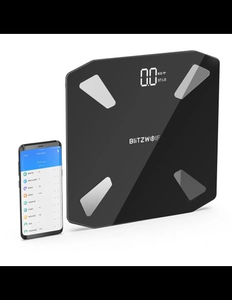 BlitzWolf WiFi-Waage BW-SC3 mit 13 Körpermessfunktionen (schwarz)