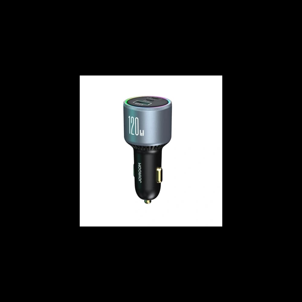 Automobilová nabíječka Joyroom JR-CCN07 120W 2xUSB-C, USB-A + kabel USB-C 100W tmavě šedá - 2