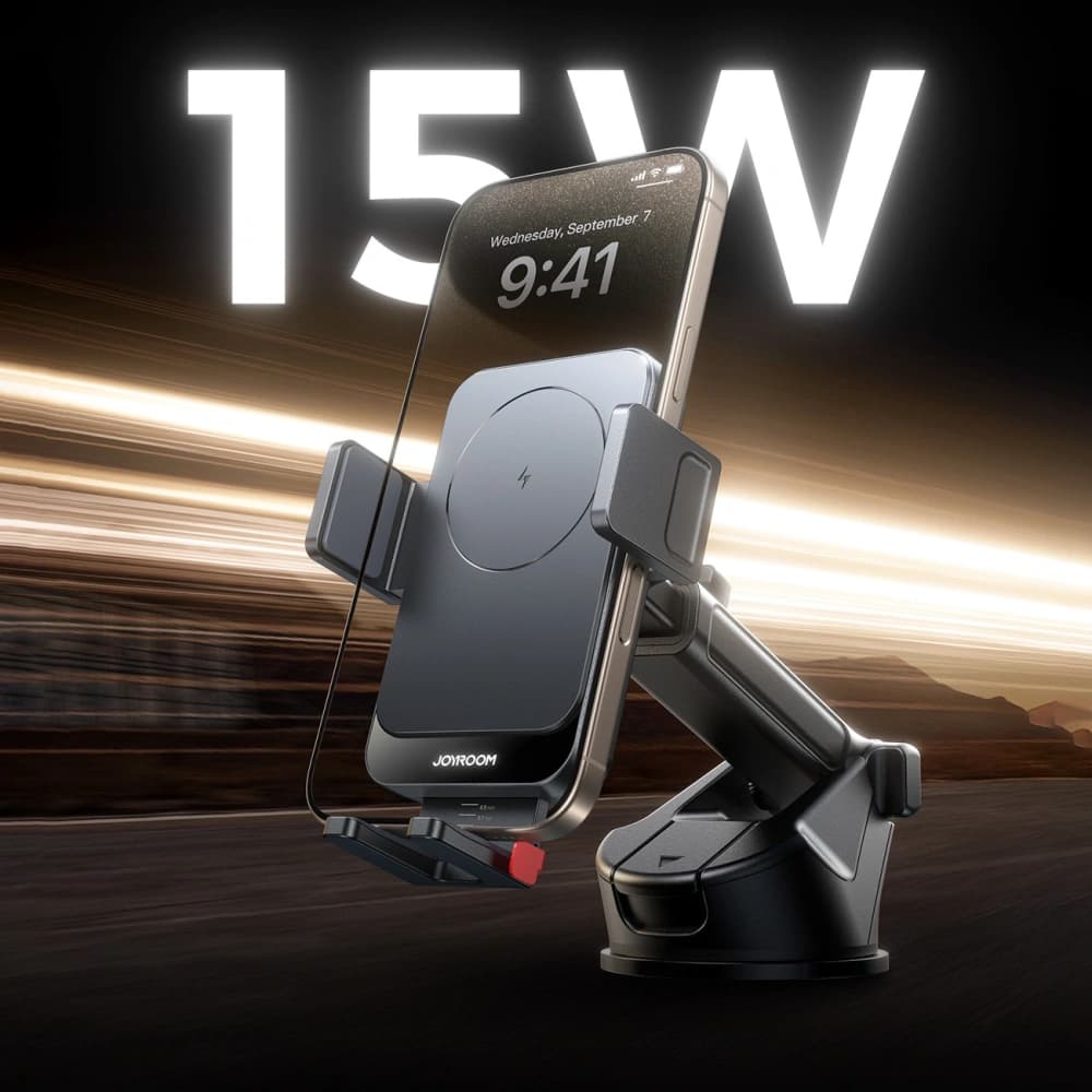 Držák do auta na palubní desku Joyroom JR-ZS241S s bezdrátovou nabíječkou černý - 2