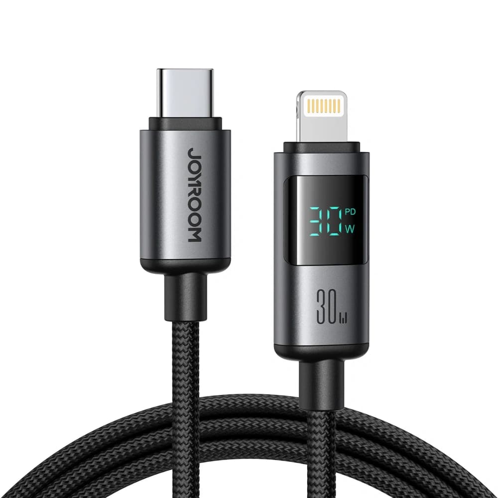 Joyroom S-A16 Pro Prism Series USB-C / Lightning 30W Cable with Display 1.2m Black - 1