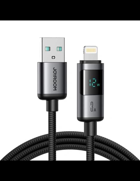 Cablu Joyroom S-A16 Pro Prism Series USB-A / Lightning 3A cu display 1.2m negru