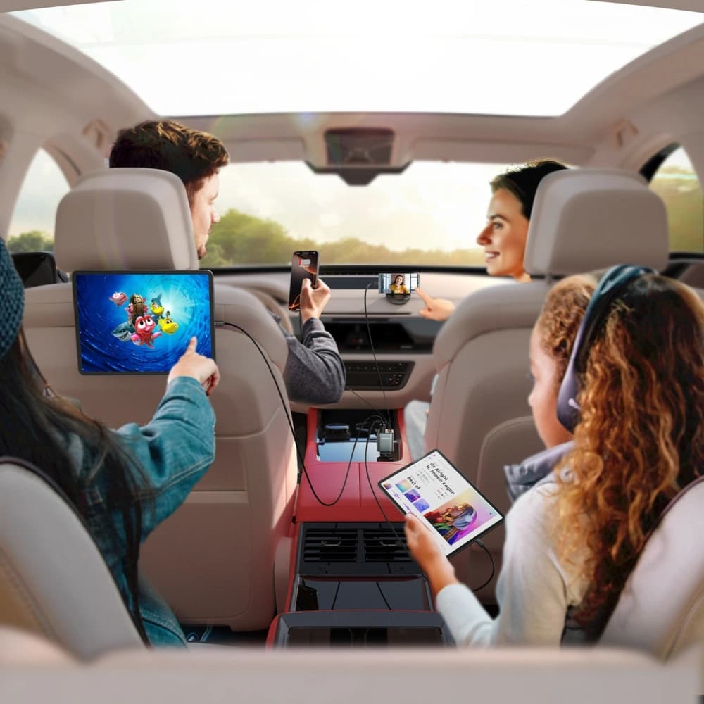 Încărcător auto Joyroom JR-CCL05 30W 4 în 1 cu cabluri integrate USB-C, Lightning, gri închis - 6