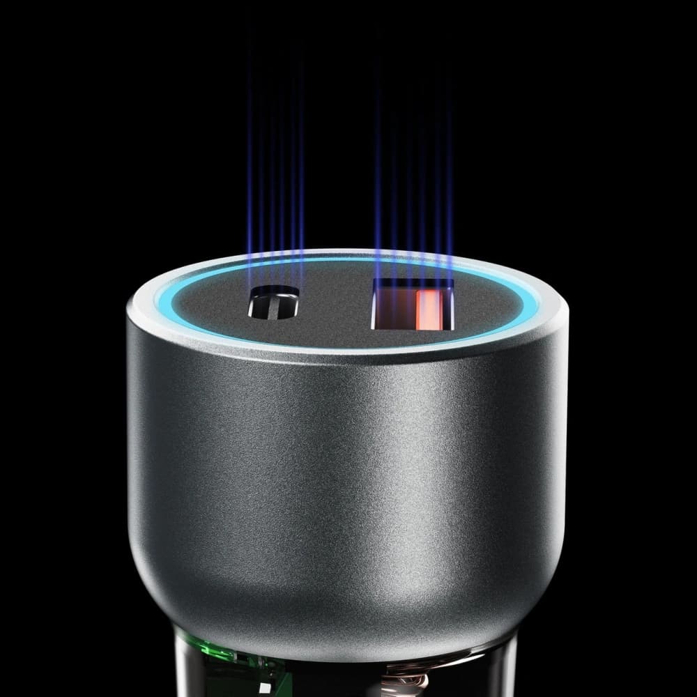 Dudao R4T 25W USB-A, USB-C autós töltő szürke - 4