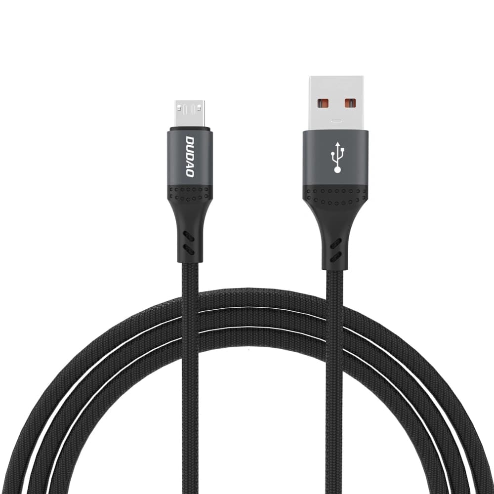 Kabel v opletu Dudao L3SM USB-A / MicroUSB 3A 1,2m černý - 1