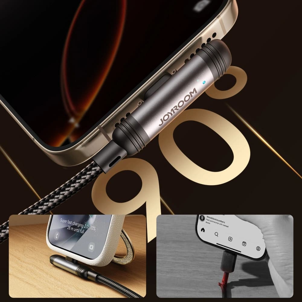 Joyroom S-A56 EnjoyX Series 90° USB-A / Lightning 3A 1.2m black cable - 4