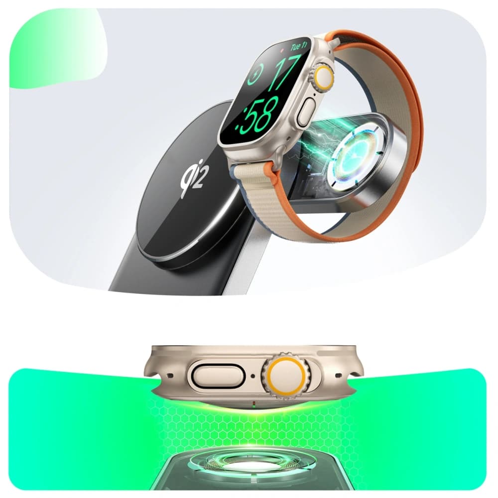 Încărcătorul inductiv Joyroom JR-W17 Qi 3w1 pentru telefon / smartwatch / căști negru - 2