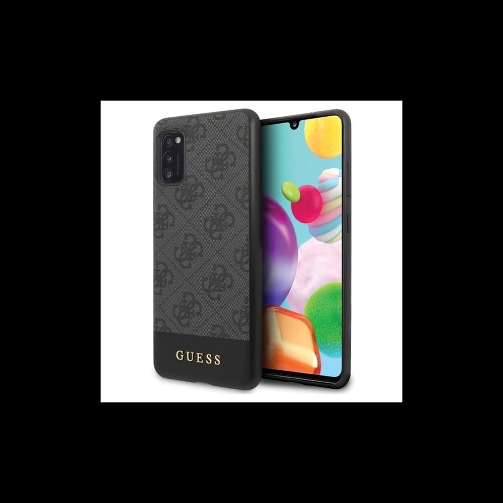Etui Guess GUHCA41G4GLGR Samsung Galaxy A41 gri/case dur 4G Stripe Collection - 1