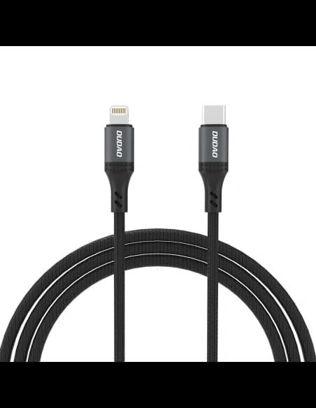 Kabel v opletu Dudao L3CL USB-C / Lightning 30W 2m černý