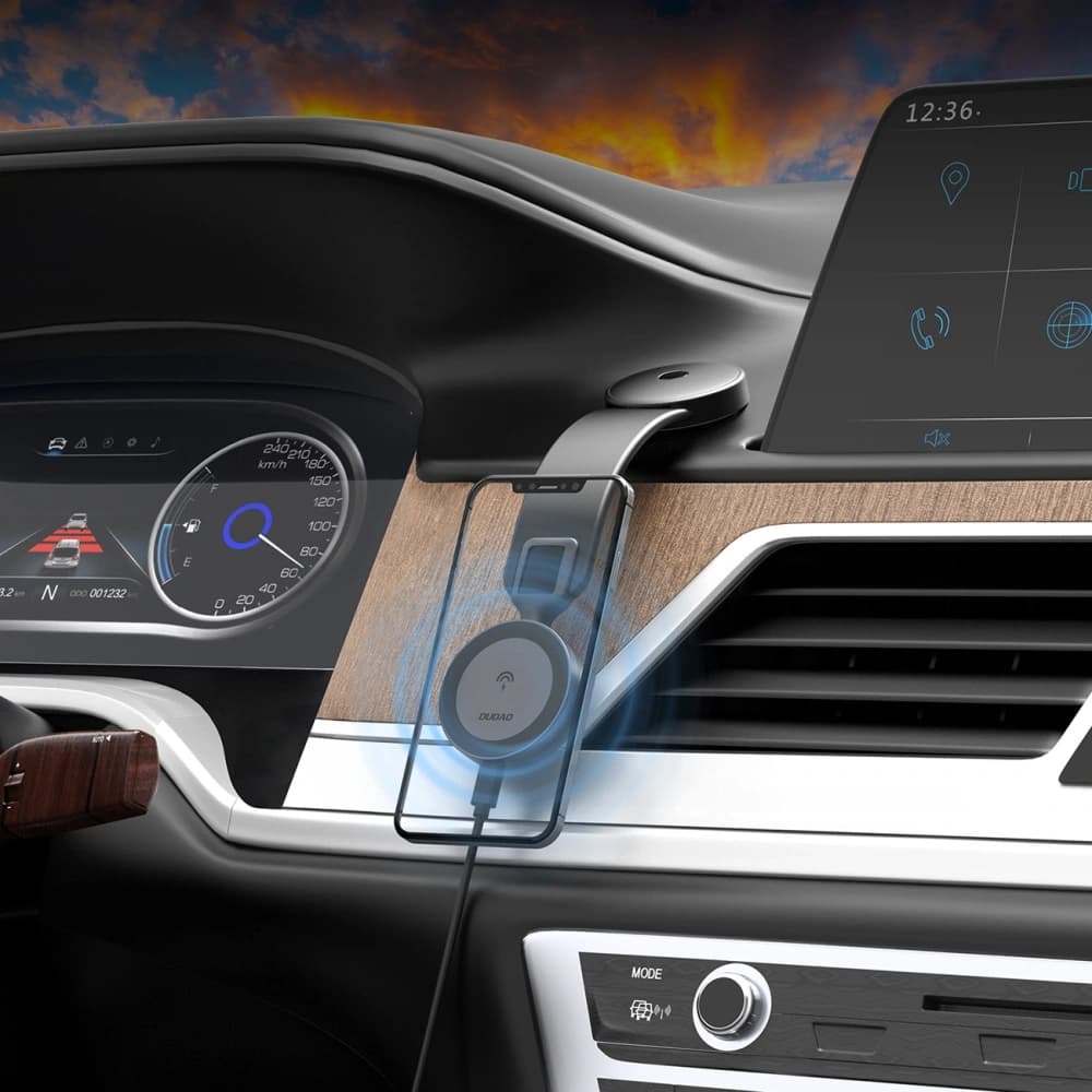 Încărcător auto cu încărcător inductiv pentru bord Dudao F21 Pro 15W MagSafe negru - 4