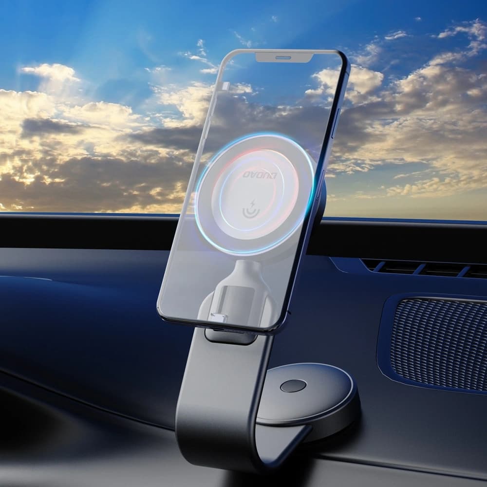Încărcător auto cu încărcător inductiv pentru bord Dudao F21 Pro 15W MagSafe negru - 5