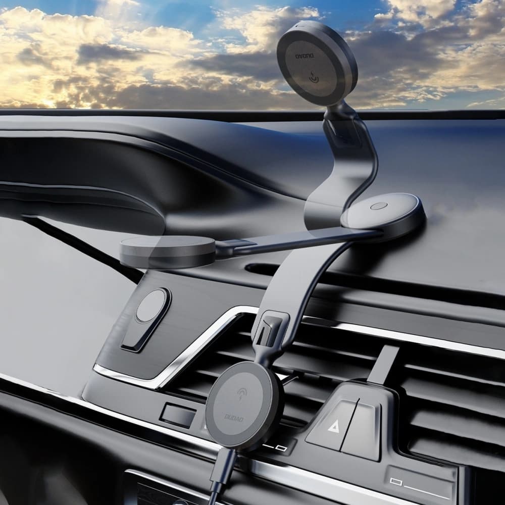 Încărcător auto cu încărcător inductiv pentru bord Dudao F21 Pro 15W MagSafe negru - 6