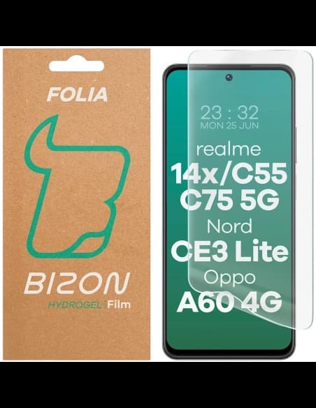 Hydrogel-Folie für den Bildschirm Bizon Glass Hydrogel Front für Realme 14x 5G / C55 / C75 / OnePlus Nord CE 3 Lite / Oppo A60 4G