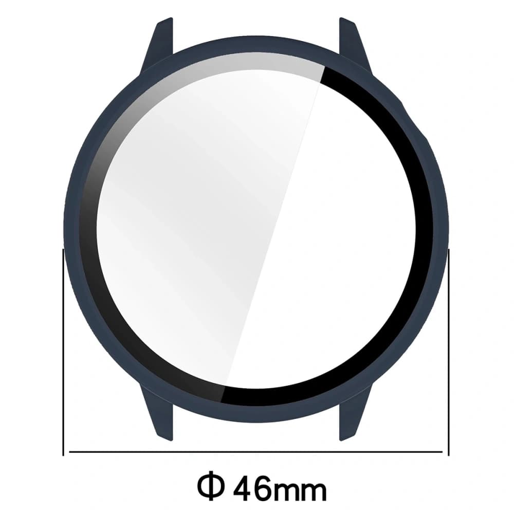 Etui mit Glas für die Uhr Bizon Case+Glass Watch für OnePlus Watch 3 43mm blau - 2