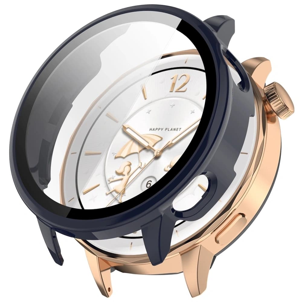 Etui mit Glas für die Uhr Bizon Case+Glass Watch für OnePlus Watch 3 43mm blau - 4