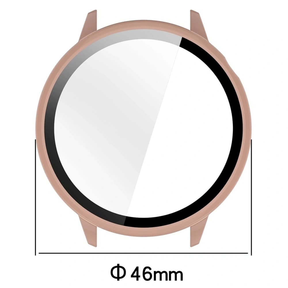 Etui mit Glas für die Uhr Bizon Case+Glass Watch für OnePlus Watch 3 43mm rosa - 2