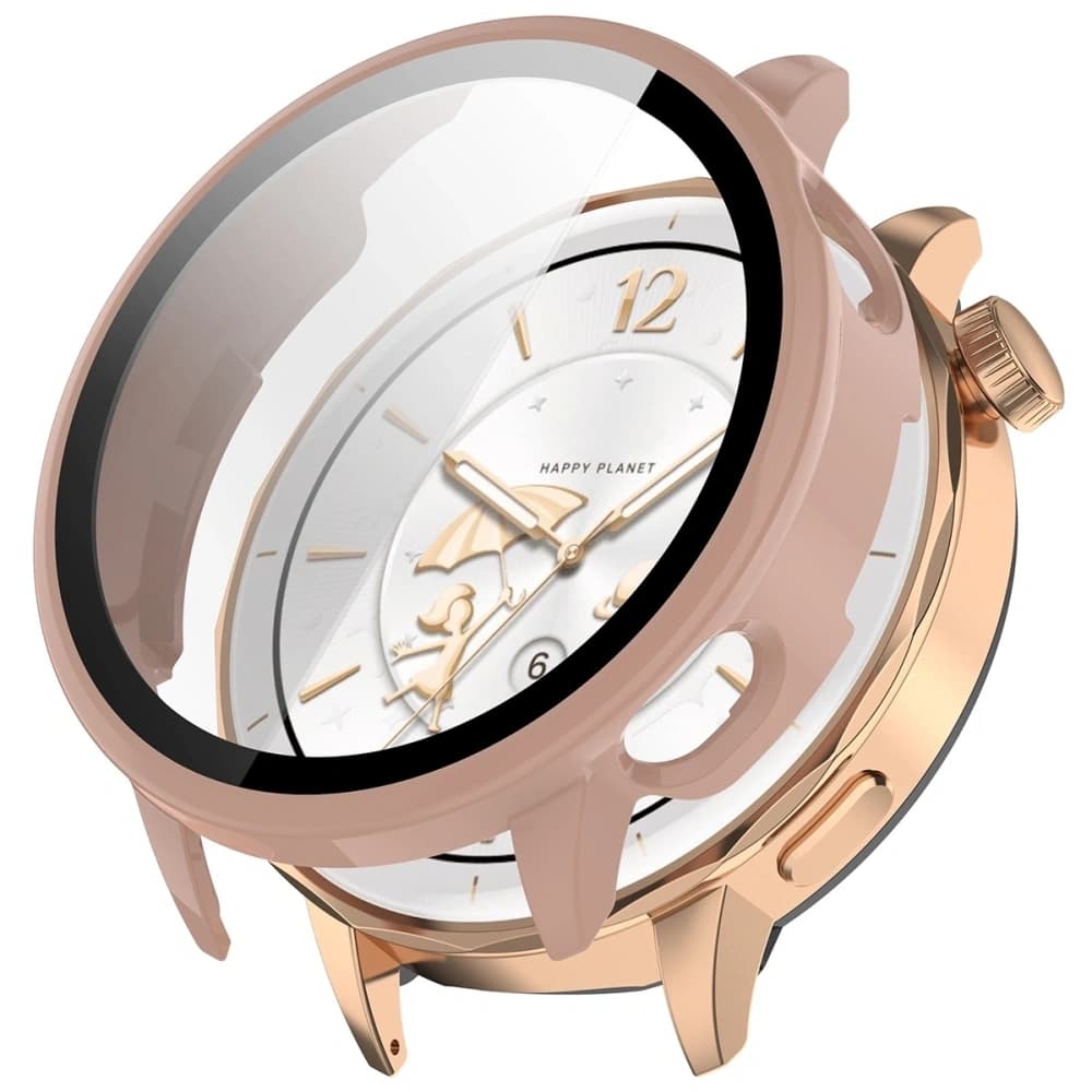 Etui mit Glas für die Uhr Bizon Case+Glass Watch für OnePlus Watch 3 43mm rosa - 4