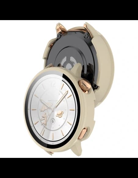 Bizon Case+Glass Watch tok üveg OnePlus Watch 3 43mm bézs színben