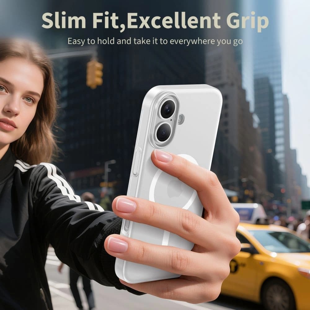 Etui Tech-Protect Magslim MagSafe pentru Apple iPhone 17 Matte/alb - 4